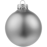 Елочный шар Gala Night Matt в коробке с тиснением, серебристый, 8 см (P15090.10)