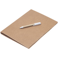 Папка Fact-Folder формата А4 c блокнотом и ручкой, крафт (P16157.00)