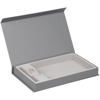 Коробка Horizon Magnet с ложементом под ежедневник, флешку и ручку, серая (P16372.10)