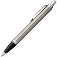 Ручка шариковая Parker IM Essential Stainless Steel CT, серебристая с черным (P16616.00)