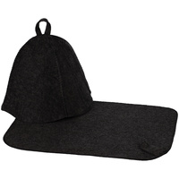 Набор для бани Heat Off с ковриком, черный (P16952.30)