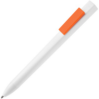 P17522.62 - Ручка шариковая Swiper SQ, белая с оранжевым