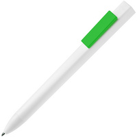 Ручка шариковая Swiper SQ, белая с зеленым (P17522.69)