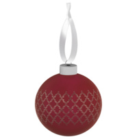Елочный шар King с лентой, 10 см, красный (P17602.50)