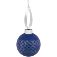 Елочный шар Queen с лентой, 8 см, синий (P17607.40)