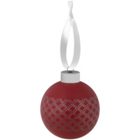 Елочный шар Queen с лентой, 8 см, красный (P17607.50)