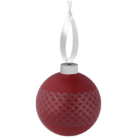 Елочный шар Queen с лентой, 10 см, красный (P17608.50)