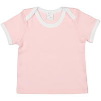 P18136.15 - Футболка детская с коротким рукавом Baby Prime, розовая с молочно-белым
