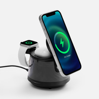 Bluetooth-колонка с подсветкой и беспроводной зарядкой Quantium, черная (P18395.30)