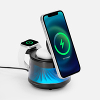 Bluetooth-колонка с подсветкой и беспроводной зарядкой Quantium, черная (P18395.30)