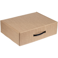 Коробка самосборная Light Case, крафт, с черной ручкой (P19167.30)