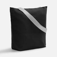 P19267.10 - Шопер B5, черный с широкими серыми ручками