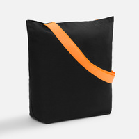 P19267.22 - Шопер B5, черный с широкими оранжевыми ручками