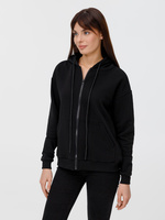 Толстовка унисекс оверсайз на молнии Zippy Terry, черная (P19883.30)