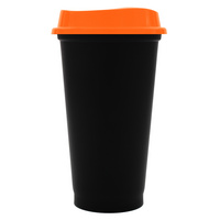 Стакан с крышкой Color Cap Black, черный с оранжевым (P20996.20)