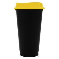 P20996.80 - Стакан с крышкой Color Cap Black, черный с желтым