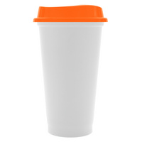 Стакан с крышкой Color Cap White, белый с оранжевым (P20997.20)