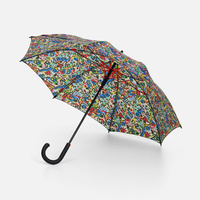 Зонт-трость Undercolor с полной запечаткой на заказ, с красными спицами (P21804.50)