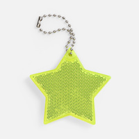 Пешеходный светоотражатель с цепочкой «Звезда», желтый неон (P24211.89)