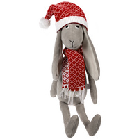 P30191.50 - Мягкая игрушка Smart Bunny, в красном шарфике и шапочке
