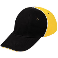 Бейсболка Unit Smart, черная со светло-желтым (P4758.37)