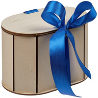 Коробка Drummer, овальная, с синей лентой (P64602.40)