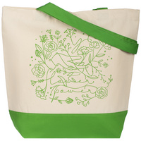 Холщовая сумка Flower Power, ярко-зеленая (P70423.90)