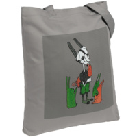 Холщовая сумка «Зайцы и морковное мороженое», серая (P70552.11)