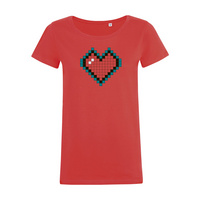 Футболка женская Pixel Heart, красная (P70863.50)