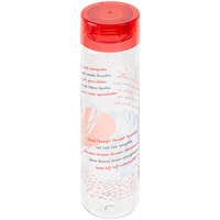 Бутылка для воды «Шпаргалка. Неправильные глаголы», прозрачная с красной крышкой (P71049.63)