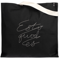 P71306.30 - Холщовая сумка с вышивкой Esto Quod Es, черная