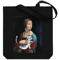 Холщовая сумка «Дама с тигром», черная (P71384.30)