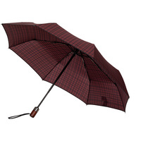 Складной зонт Wood Classic S с прямой ручкой, красный в клетку (PCK3-30023)