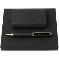 Набор Hugo Boss: визитница с аккумулятором 4000 мАч и ручка, черный (PHPBB998A)