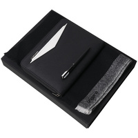 Набор Cosmo: папка с блокнотом А5, ручка и шарф, черный (PUPBEM917F)