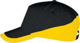 Бейсболка Booster, черная с желтым (P6537.32)