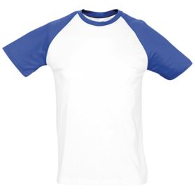 Футболка мужская двухцветная Funky 150, белая с ярко-синим (P11190907)