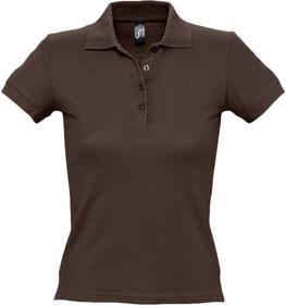 Рубашка поло женская People 210, шоколадно-коричневая (P1895.59)