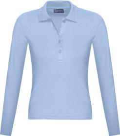 Рубашка поло женская с длинным рукавом Podium 210 голубая (P11317200)