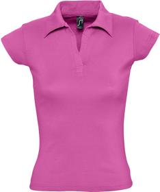 Рубашка поло женская без пуговиц Pretty 220, ярко-розовая (P1835.56)