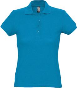 Рубашка поло женская Passion 170, ярко-бирюзовая (P4798.43)