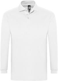P11353102 - Рубашка поло мужская с длинным рукавом Winter II 210 белая