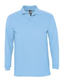 P11353200 - Рубашка поло мужская с длинным рукавом Winter II 210 голубая