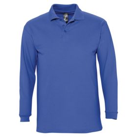 P11353241 - Рубашка поло мужская с длинным рукавом Winter II 210 ярко-синяя