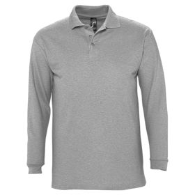 P11353360 - Рубашка поло мужская с длинным рукавом Winter II 210 серый меланж