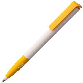Ручка шариковая Senator Super Soft, белая с желтым (P1204.68)