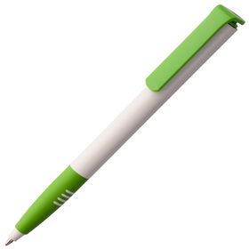 Ручка шариковая Senator Super Soft, белая с зеленым (P1204.69)