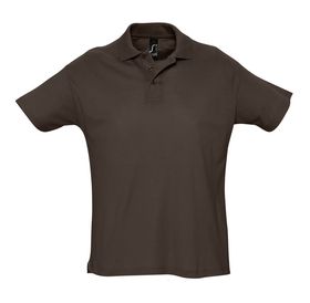 Рубашка поло мужская Summer 170, темно-коричневая (шоколад) (P1379.59)
