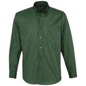 Рубашка мужская с длинным рукавом Bel Air, темно-зеленая (P16090264)