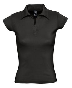 Рубашка поло женская без пуговиц Pretty 220, черная (P1835.30)